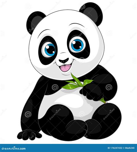Vector Illustration Funny Little Panda Child Smiling Stock Vector