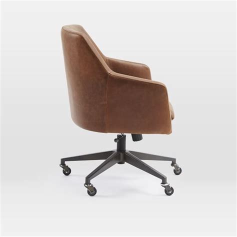 Helvetica Leather Swivel Office Chair Office Chair Leather Office