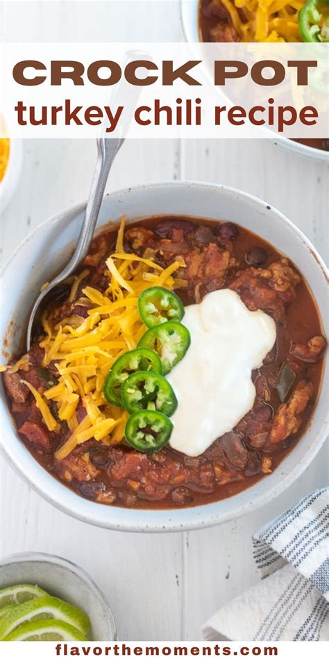 this crock pot turkey chili recipe is hearty flavorful and perfect for weeknight d… slow