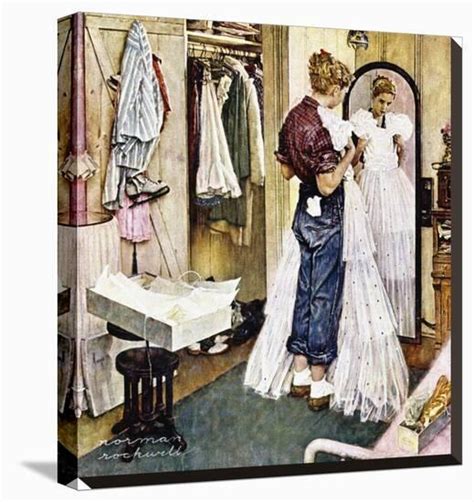 Prom Dress Stretched Canvas Print Norman Rockwell