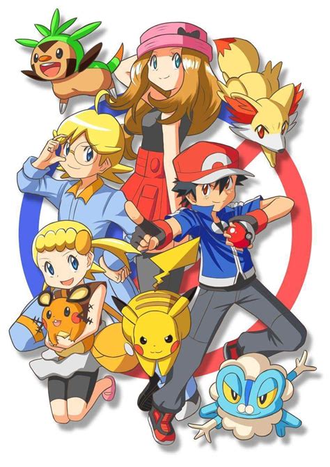 The Pokemon Characters Are Posing For A Photo