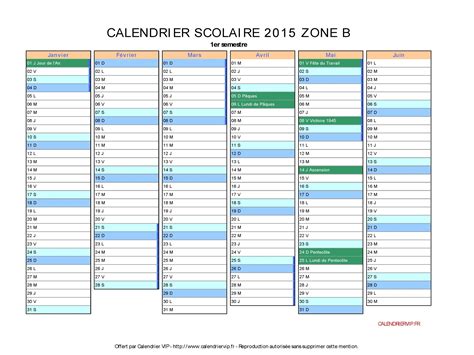 Calendrier Scolaire 2015 à Imprimer Gratuit En Pdf Et Excel