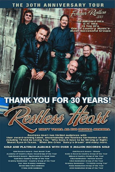 Restless Heart To Do 30th Anniversary Tour Vvn Music