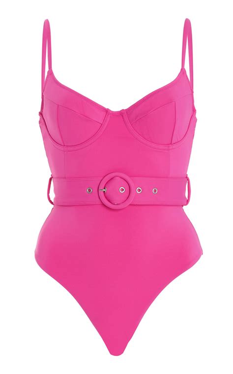 Jonathan Simkhai Noa Belted One Piece Swimsuit In Pink Lyst