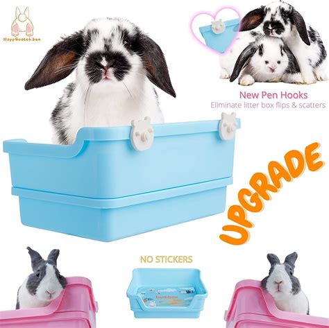 Hoppscotchbun Large Rabbit Litter Box W Plastic Grid And Dump Tray Bunny