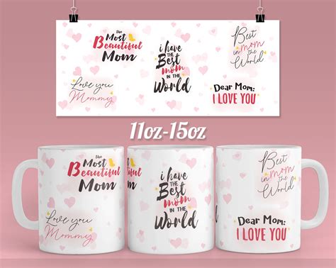 Mothers Day Mug Template For Sublimation 11 And 15oz Best Mom Etsy