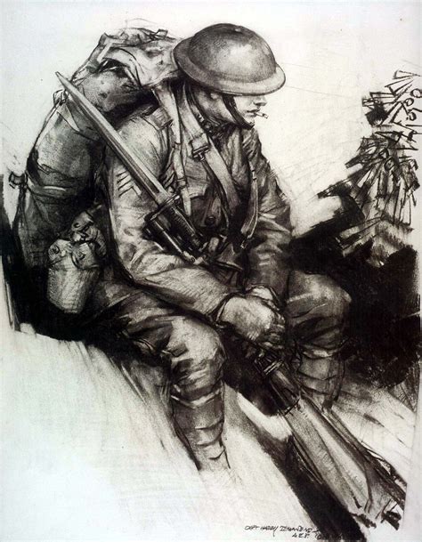 Harry Everett Townsend Ww1 Art Combat Art War Art