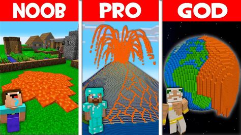 Minecraft Noob Vs Pro Vs God Why Epic Volcano Apocalypse Happen In