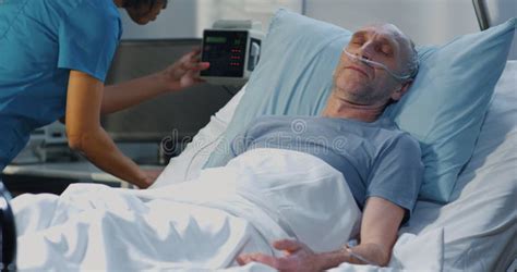 Man Lying In Hospital Bed Stock Photo Image Of Rehabilitation 145568748