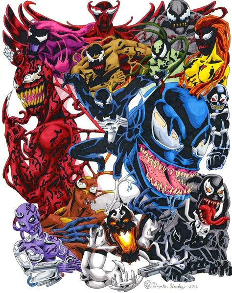 symbiote collage color by huntedcomics on deviantart symbiotes marvel marvel art marvel
