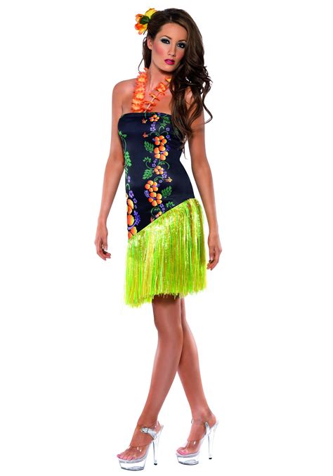 Dale Vuelta OpciÓn C Falda Con Flecos Luau Dress Hawaiian Costume Hawaii Fancy Dress