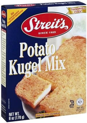 Flatten with your palms, and place the pancake onto the prepared pan. Streits Potato Kugel Mix - 6 oz, Nutrition Information | Innit