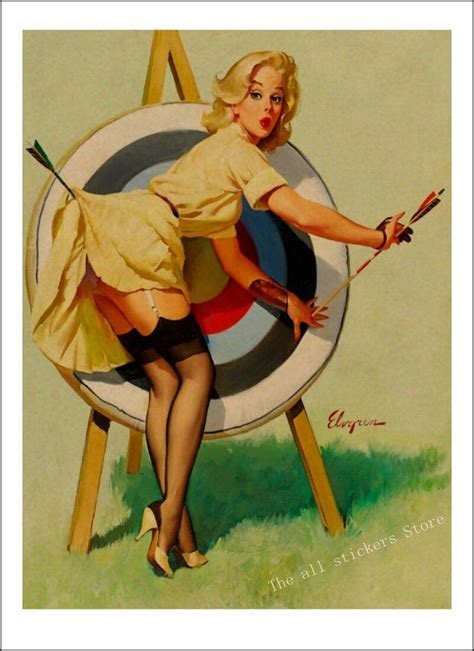 World War Ii Pinup Girls Retro Kraft Paper Poster Sexy Girl
