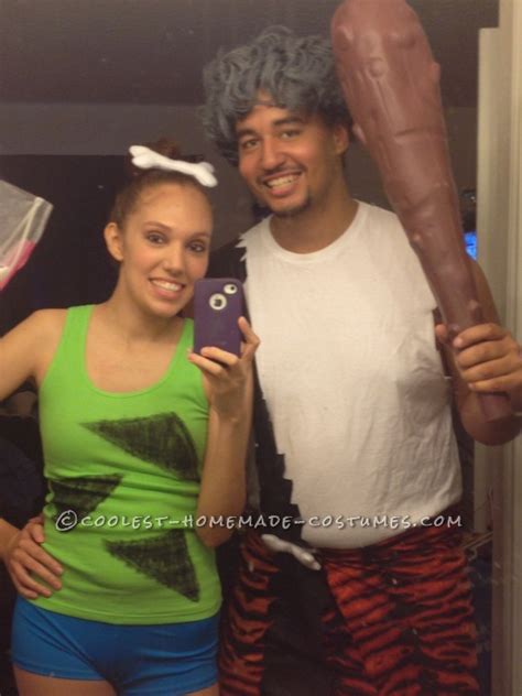 Coolest Pebbles And Bamm Bamm Homemade Halloween Couples Costume