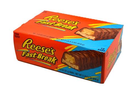 reese s fast break milk chocolate peanut butter and nougat 18 box candy favorites