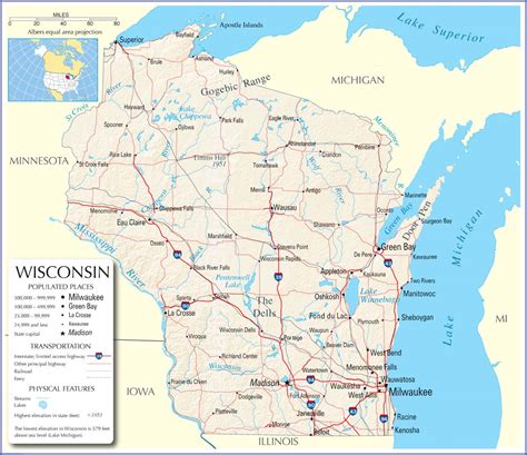 Wisconsin Mapwisconsin State Mapwisconsin State Road Map Map Of