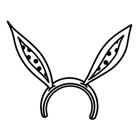 Headband With Rabbit Ears Vector Icon Hand Drawn Illustration Isolated