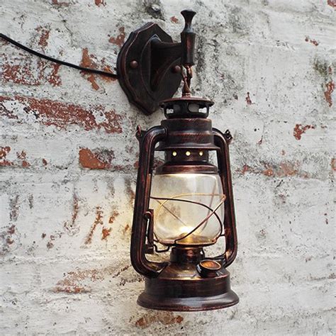 Retro Antique Vintage Rustic Lantern Lamp Wall Sconce Light Fixture