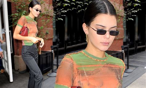 Kendall Jenner Slips Her Model Figure Into A Racy Semi Sheer Top As She Steps Out During Nyfw