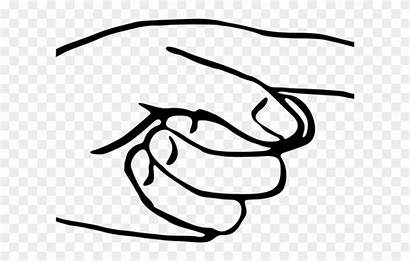 Pointing Finger Line Clipart Hand Drawn Drawing