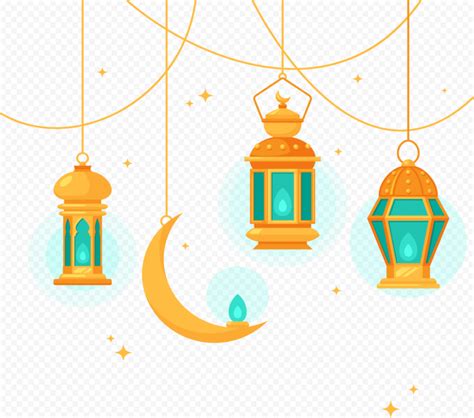 Creative Orange Illustration Ramadan Moon Lantern Citypng