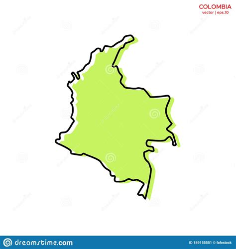 Colombia Outline Map Vector Illustration 179774456