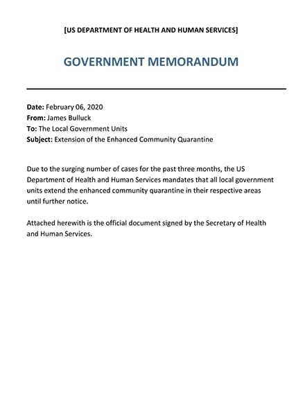 Sample Government Memo Template Free Pdf Word