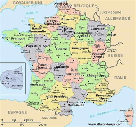 France Printable Map