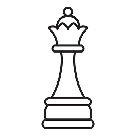 Premium Vector Vector Outline Queen Chess Icon