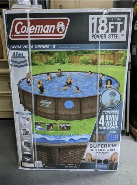 Coleman 18 X 48 Power Steel Swim Vista Series Ii Swimming Pool Set