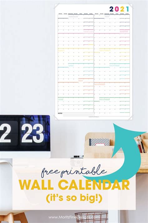 Printable Large Wall Calendar Instant Free Printable Download Large