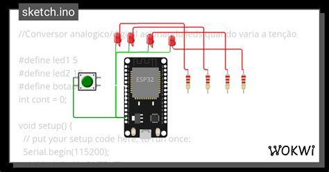 Aula 7 Leds Wokwi ESP32 STM32 Arduino Simulator