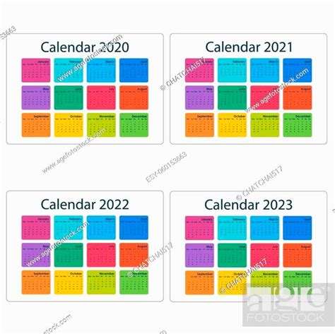Calendar 2020 2021 2022 And 2023 Calendar Template Calendar Design