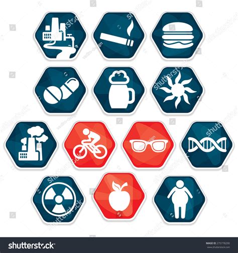 Blue Red Vector Cancer Risk Factors Stock Vector Royalty Free