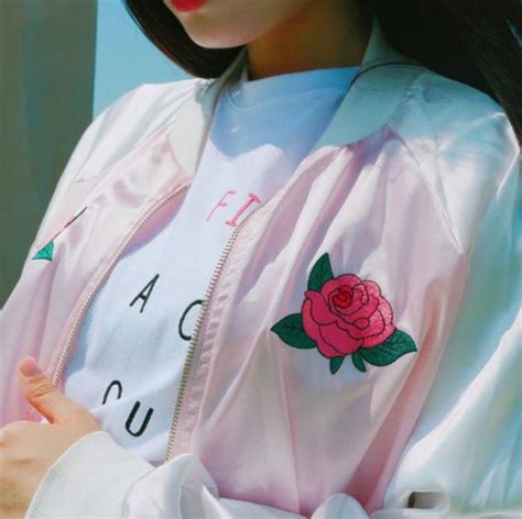 Jacket Pink Roses Pastel Asian Ulzzang Flowers