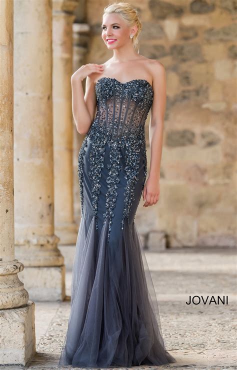 Jovani 5908 Crystal Sweetheart Strapless Mermaid Dress