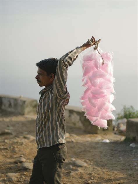 Man Selling Cotton Candy Kerala India