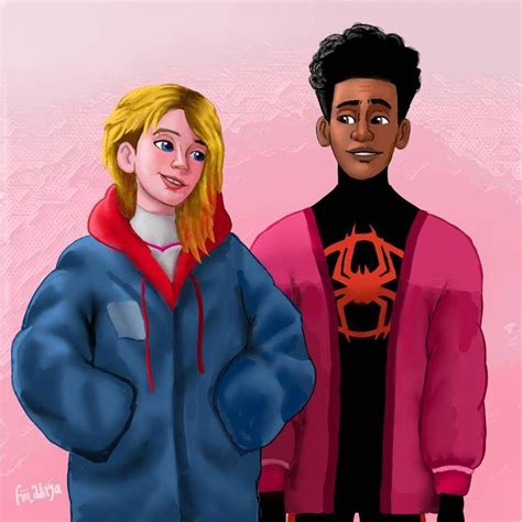 Gwen Stacy Miles Morales Spiderverse Couple