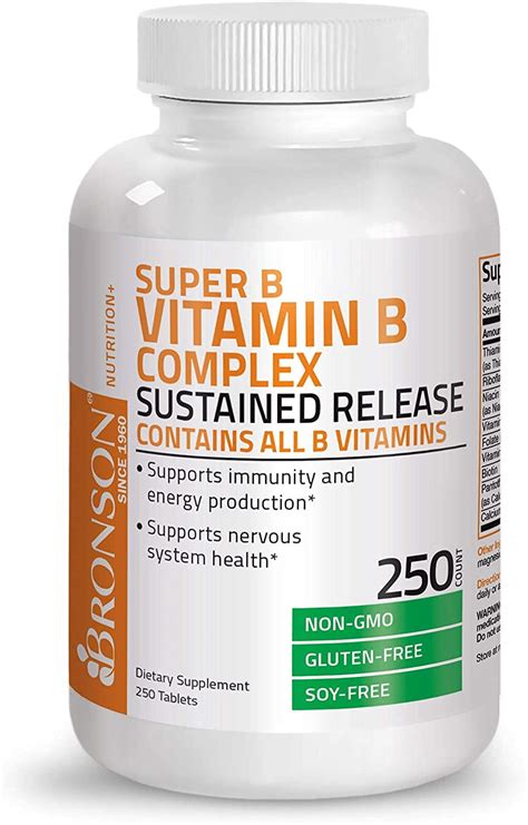 Bronson Super B Vitamin B Complex Sustained Slow Release Vitamin B1