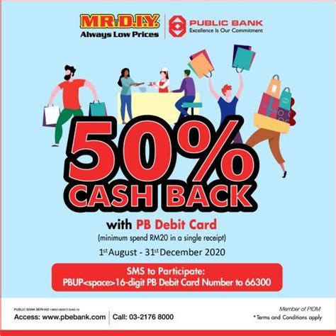 We would like to show you a description here but the site won't allow us. MR DIY 50% Cashback Promotion with Public Bank Debit Card (1 August 2020 - 31 December 2020)