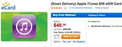 Maybe you would like to learn more about one of these? Walmart Offers $50 iTunes Gift Card for $40