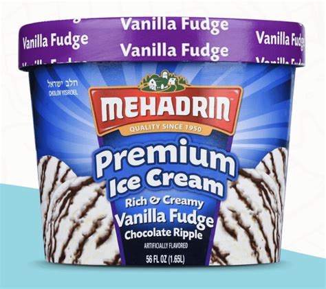 Mehadrin Vanilla Fudge Dairy Ice Cream Midwest Premium Kosher