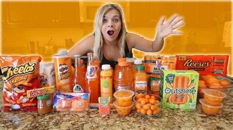 Eating Only Orange Foods For 24 Hours Youtube