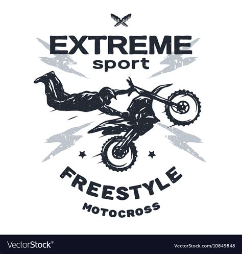All free files are for personal use only. Extreme motocross Emblem t-shirt design Royalty Free Vector