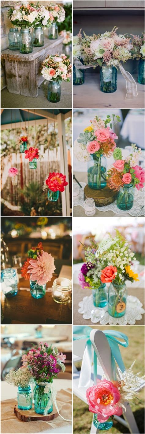 The right lighting at a wedding reception can really bring out that wow factor, and mason jars work perfectly as candle holders and lanterns. Something Blue: 45 Rustic Blue Mason Jars Wedding Ideas ...