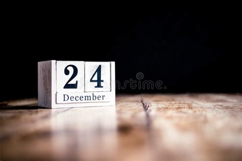 December 24th 24 December Twenty Fourth Of December White Block