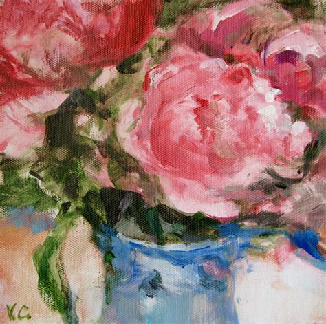 Peonies By Vita Churchill A Painting Done In Acrylic On Canvas Board