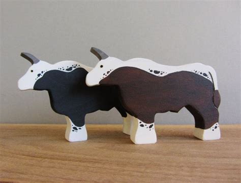 Wooden Heritage Oxen Figures Waldorf Wood Ox Animal Toy Wood Pallet
