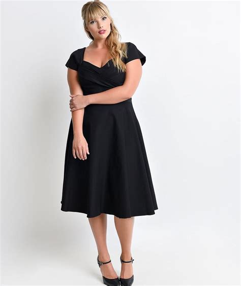 Black Swing Dress Plus Size Pluslookeu Collection