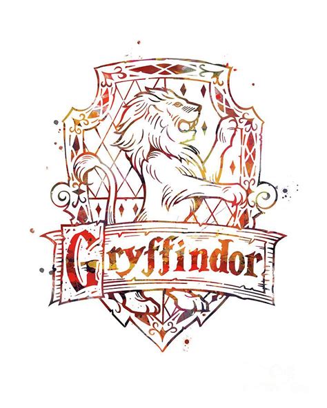 Gryffindor Crest Mixed Media By Monn Print Harry Potter Drawings